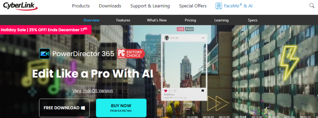 professional video editing software for Windows PC